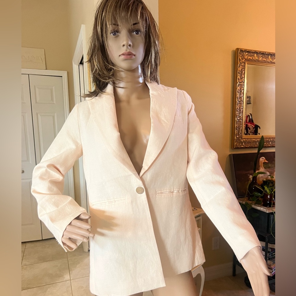 New XS Women's Cream Color Linen Las Surenas Blazer